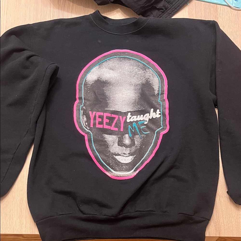 Yeezy Black and Pink Crewneck Sweater